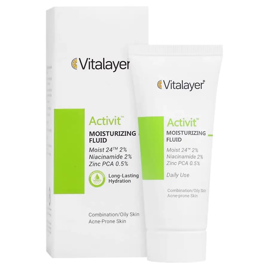 لوسیون فلوئید مرطوب کننده پوست چرب بی رنگ 40 میل ویتالیر