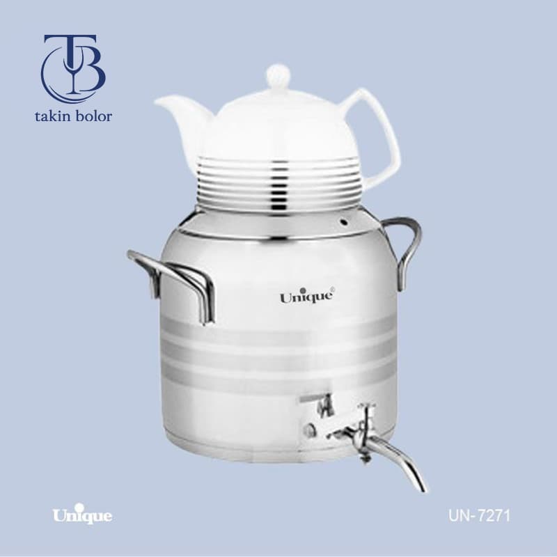 کتری قوری یونیک – مدل 7271 – قوری چینی و کتری استیل