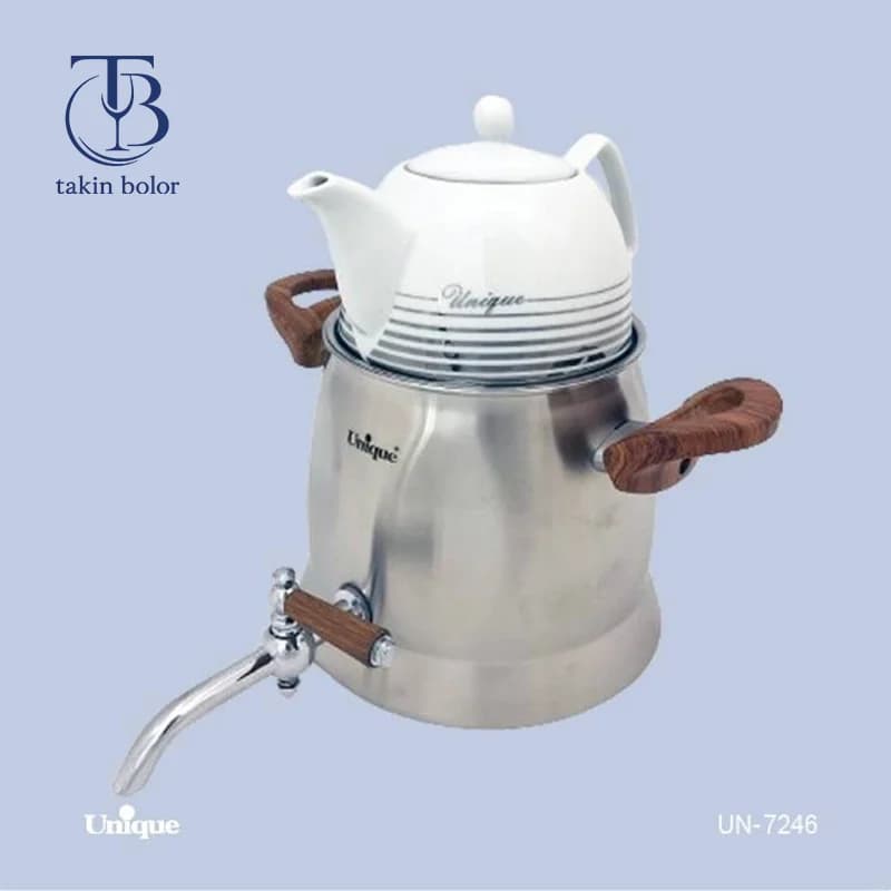 کتری قوری یونیک – مدل 7246 – قوری چینی و کتری استیل