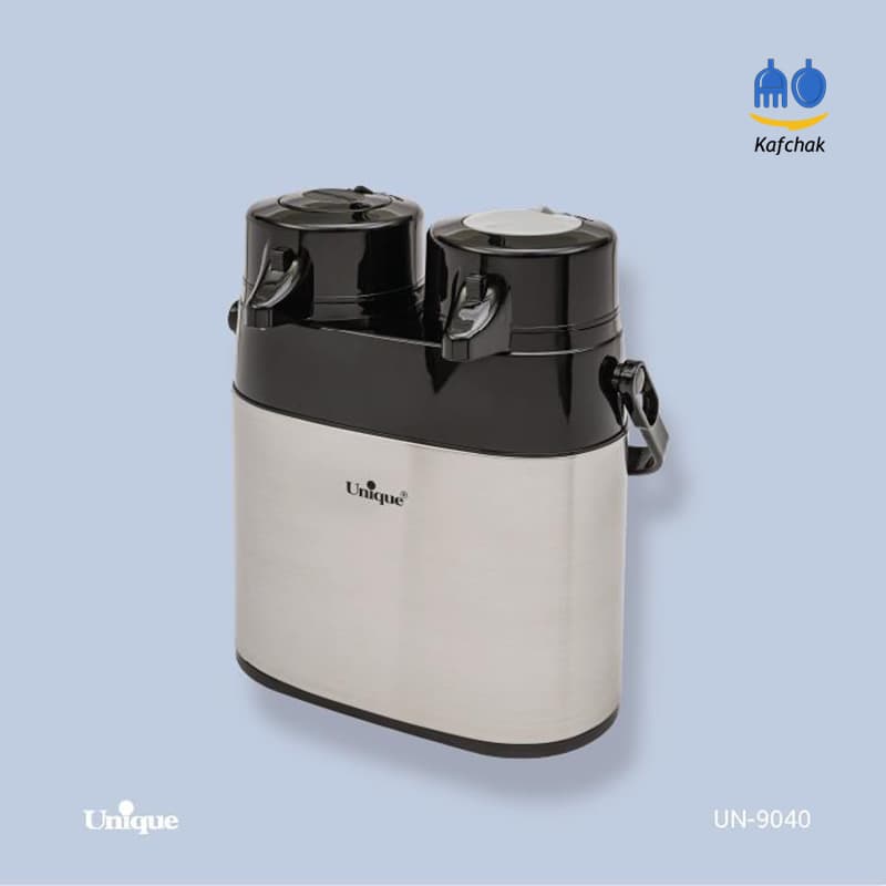 فلاسک یونیک دوقلو 1 لیتری – مدل 9040 – استیل براق — تصویر ۲