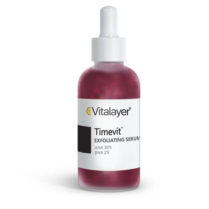 سرم لایه بردار قوی ویتالیر مدل Timevit مناسب انواع پوست حجم 30 میلی لیتر