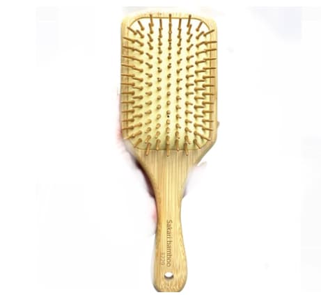 برس چوبی بامبو مستطیل سایز کوچک sakari bamboo