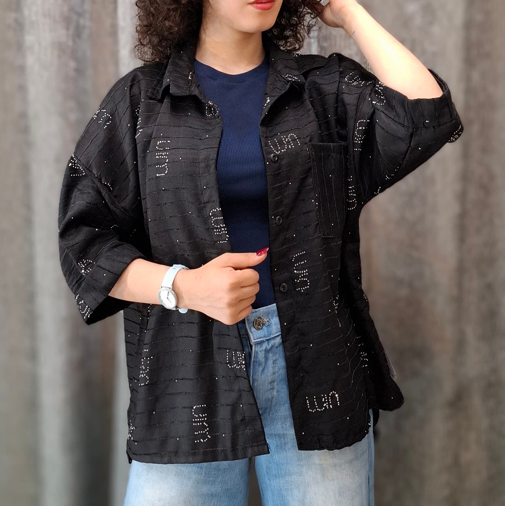 مانتو پشت بلند سوفیا مدل نگینی MIU (زنانه)