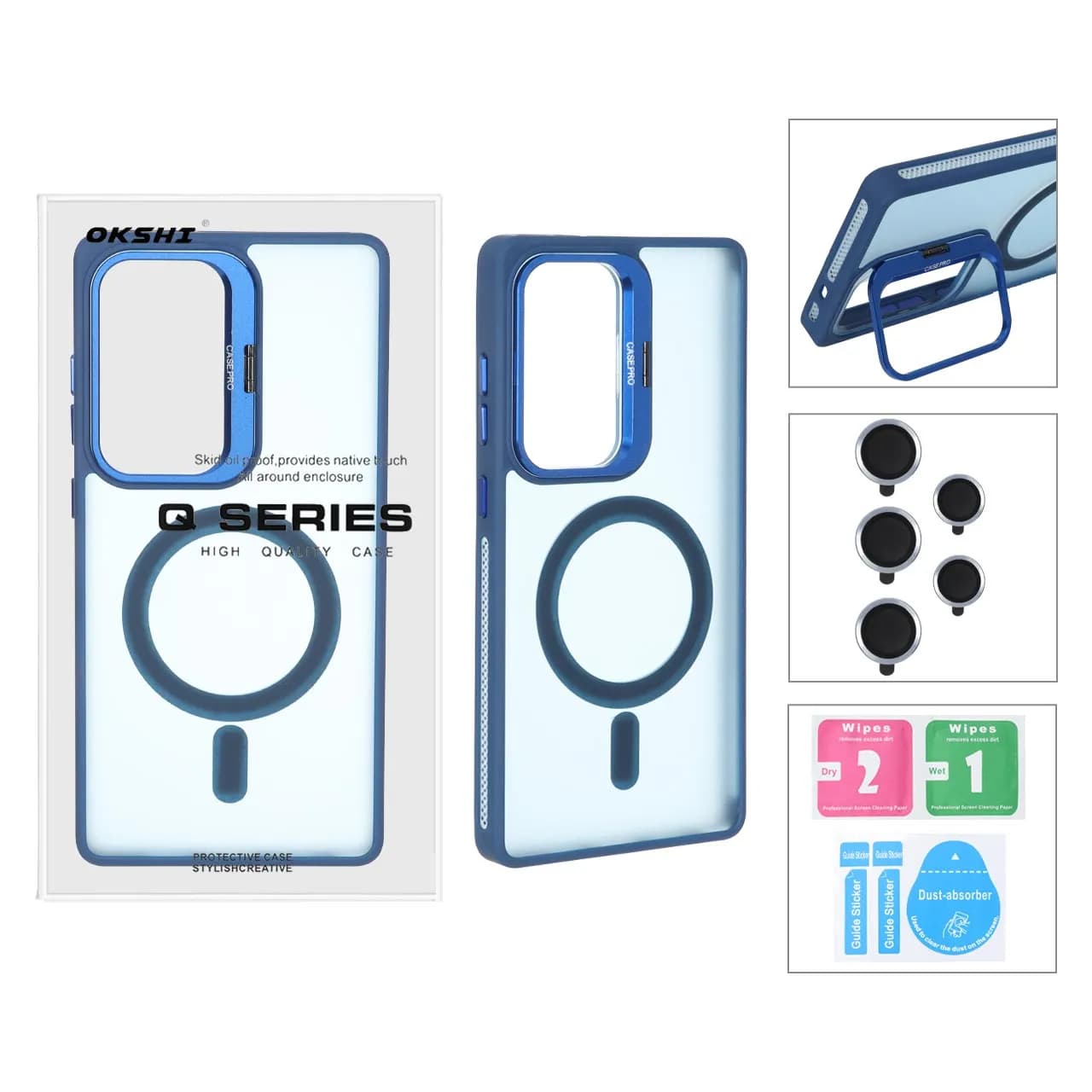 قاب Case Pro لنز آلومینیومی مات Magsafe با ست محافظ لنز رینگی مدل Samsung Galaxy S25 Ultra