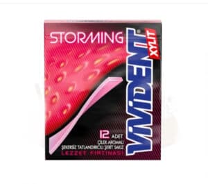 آدامس کتابی 12 عددی ویویدنت استورمینگ توت فرنگی ۳۳ گرمی storming vivident