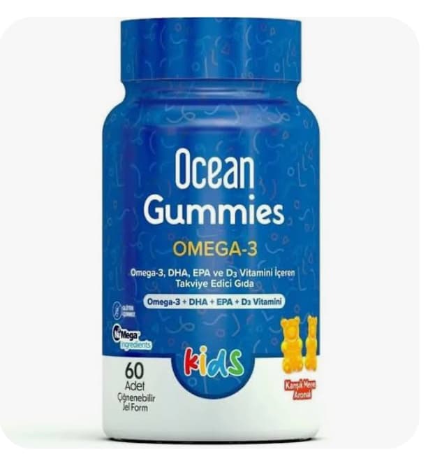 پاستیل جویدنی کودک امگا ۳ برای تقویت استخوان اوشن 60عددی ocean