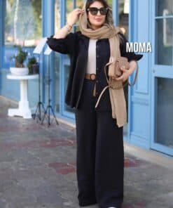 شلوار زنانه بگ کمرکش مازاراتی شکلاتی مدل روژان — تصویر ۴