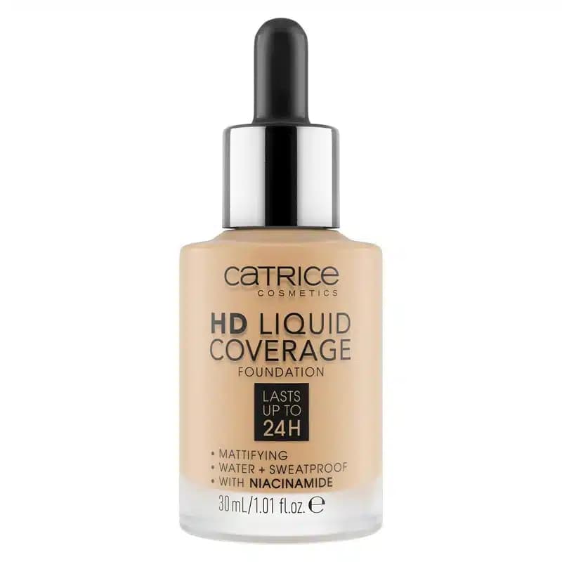 کرم پودر مات کاتریس Catrice مدل HD Liquid Coverage Foundation کد 036 رنگ Hazelnut Beige — تصویر ۲