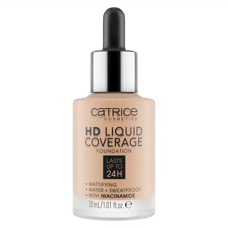 کرم پودر مات کاتریس Catrice مدل HD Liquid Coverage Foundation کد 030 رنگ Sand Beige — تصویر ۲