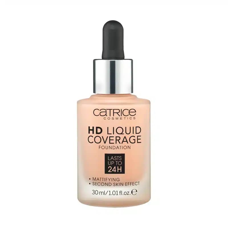 کرم پودر مات کاتریس Catrice مدل HD Liquid Coverage Foundation کد 020 رنگ Rose Beige — تصویر ۲