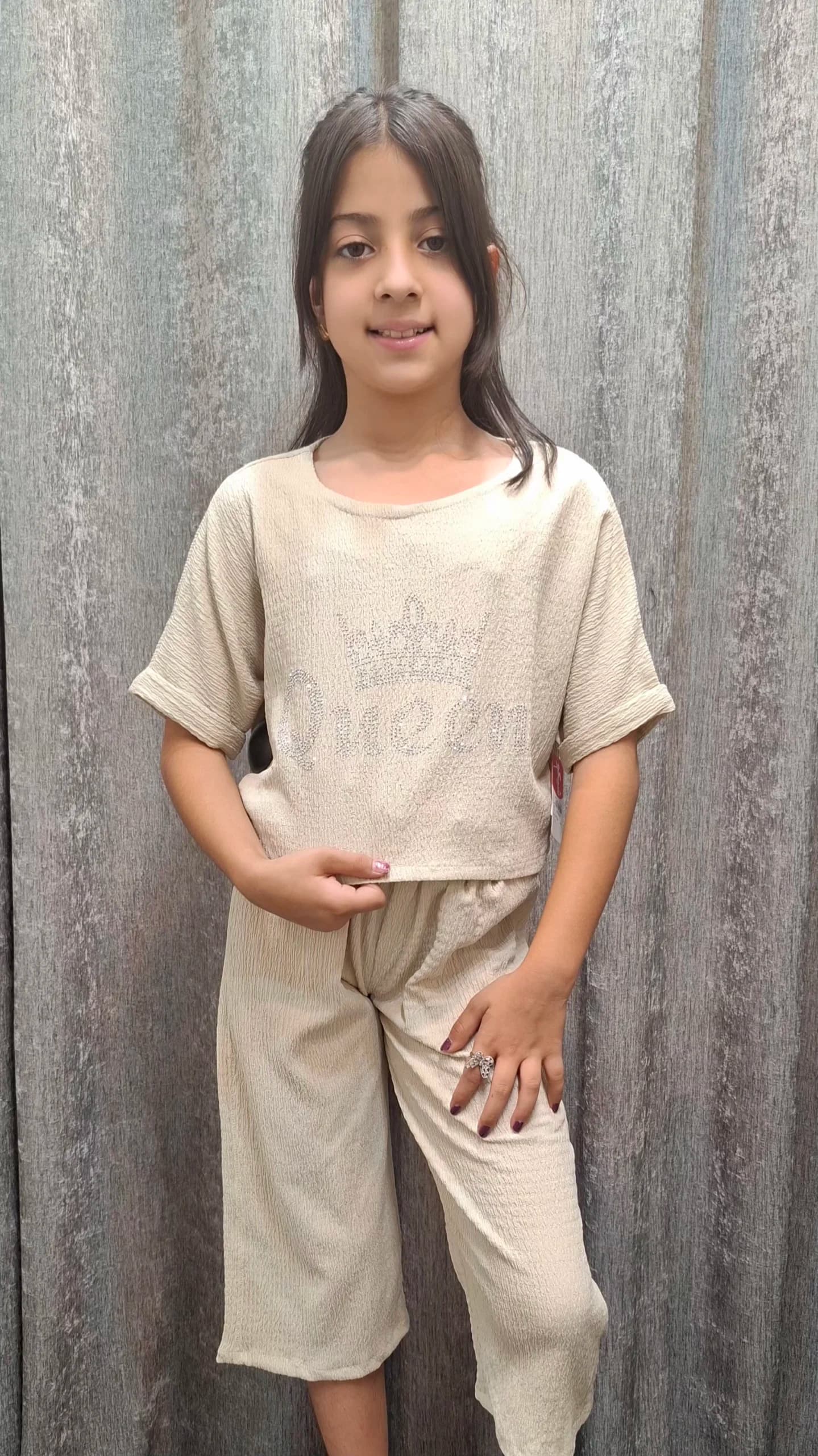 ست تیشرت و شلوار نگینی QUEEN(بچگانه)