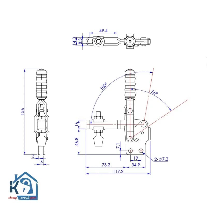 کلمپ فشاری مدل GH-12135 (چفت و بست فشاری) — تصویر ۲