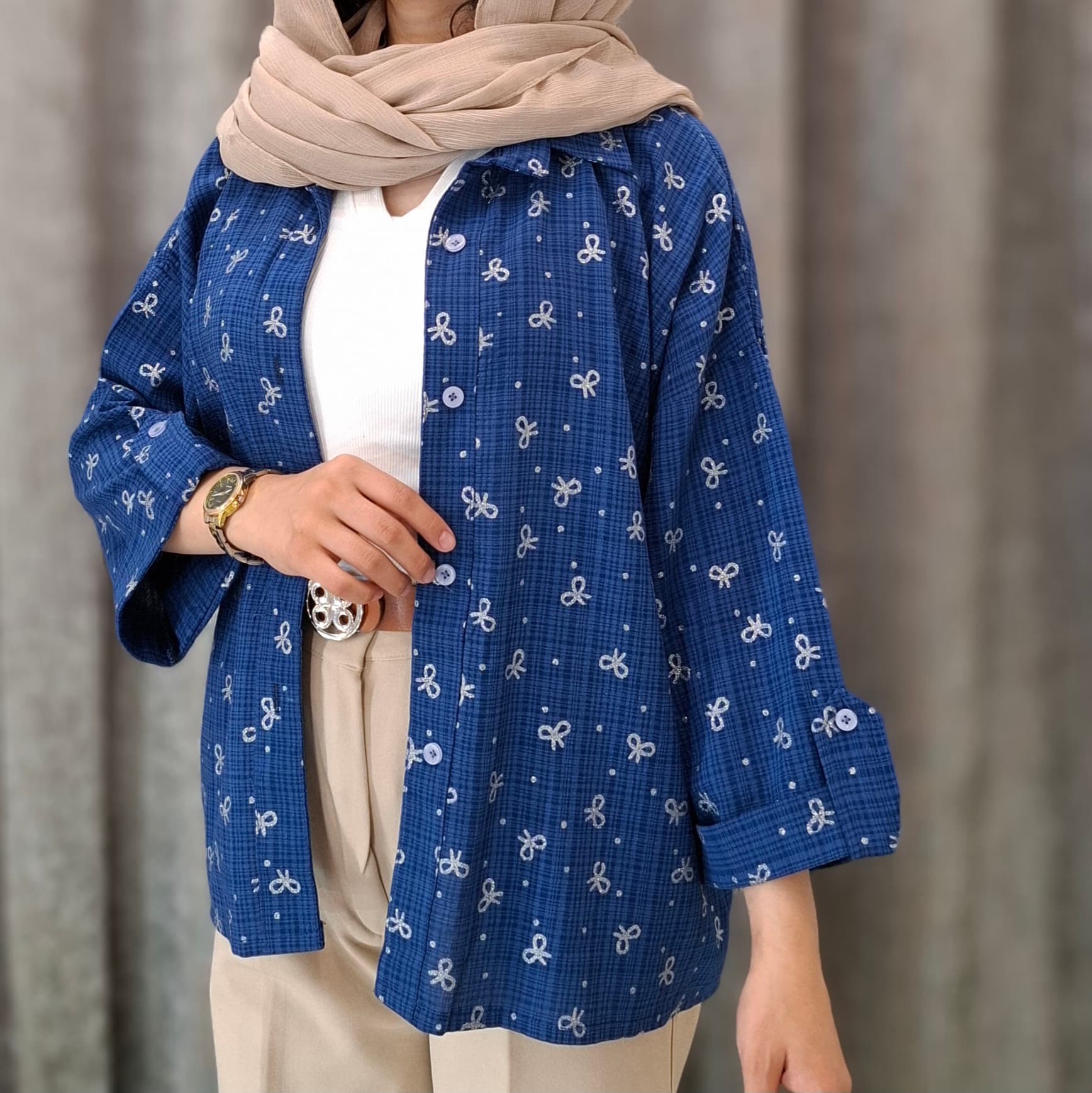 مانتو کادنزا طرح پاپیون و نگین‌دار (زنانه)