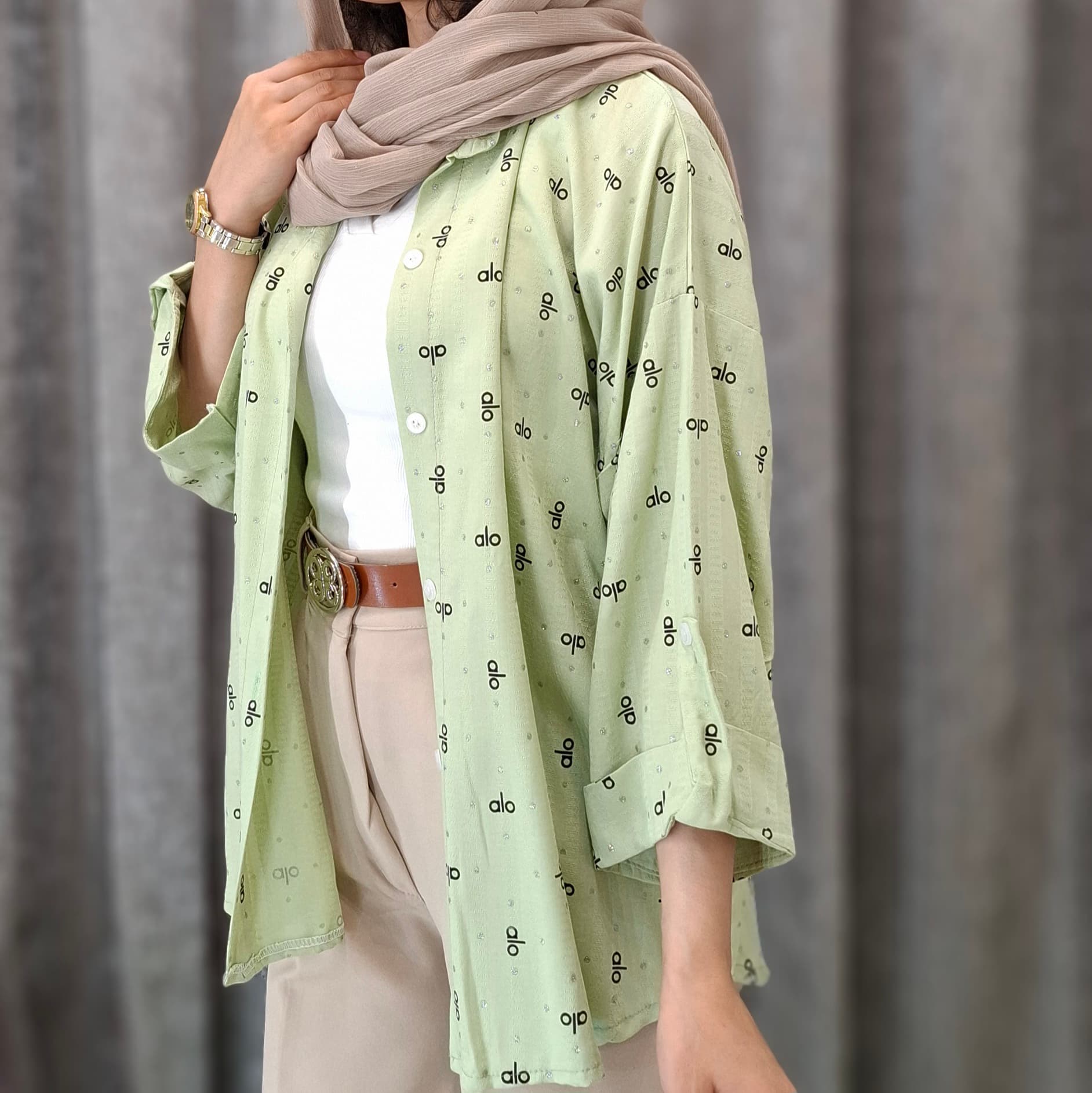 مانتو شیک طرح ALO با جزئیات نگین (زنانه) — تصویر ۶