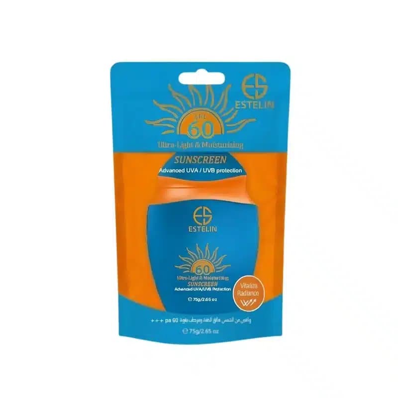 ضدآفتاب مرطوب کننده SPF60 استلین Estelin مدل Ultra Light &amp; Moisturizing Sunscreen(75 گرم)