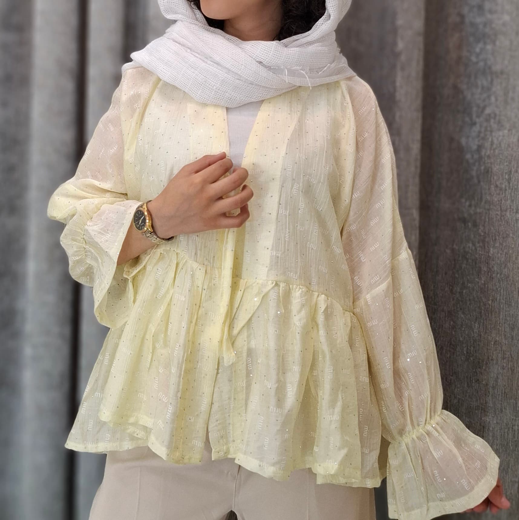 شومیز عروسکی Miu نگین‌دار(زنانه) — تصویر ۳