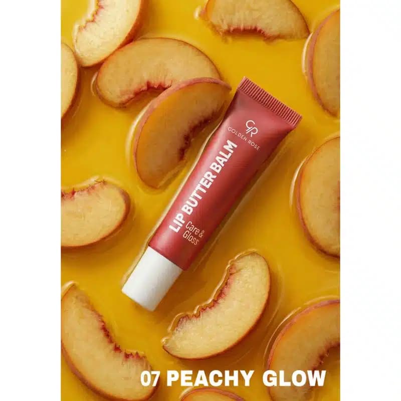 بالم لب کره ای گلدن رز Golden Rose مدل Lip Butter Balm کد 07 رنگ Peachy Glow — تصویر ۴