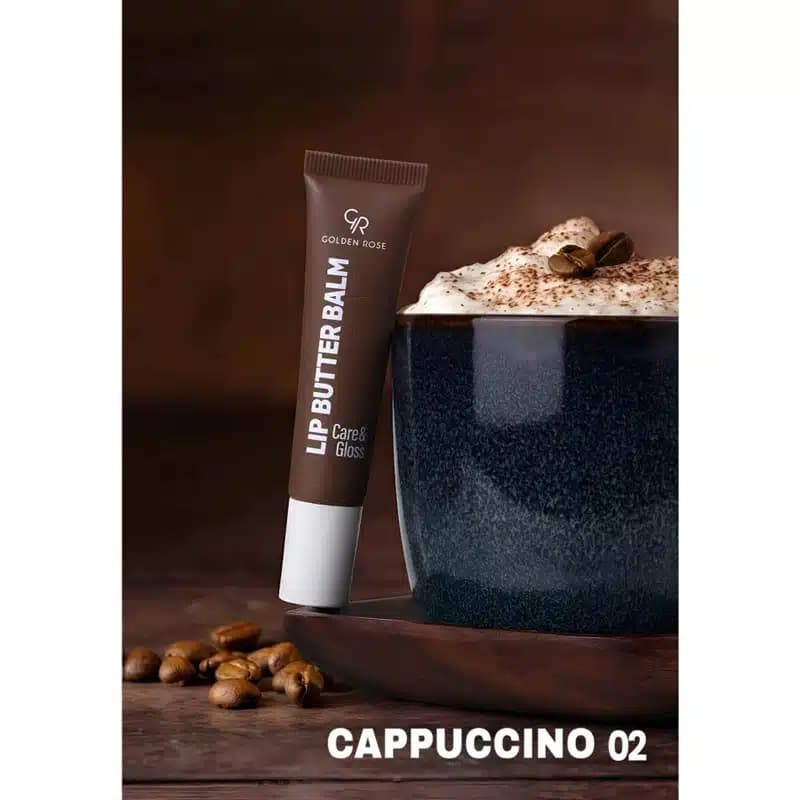 بالم لب کره ای گلدن رز Golden Rose مدل Lip Butter Balm کد 02 رنگ Cappuccino — تصویر ۴