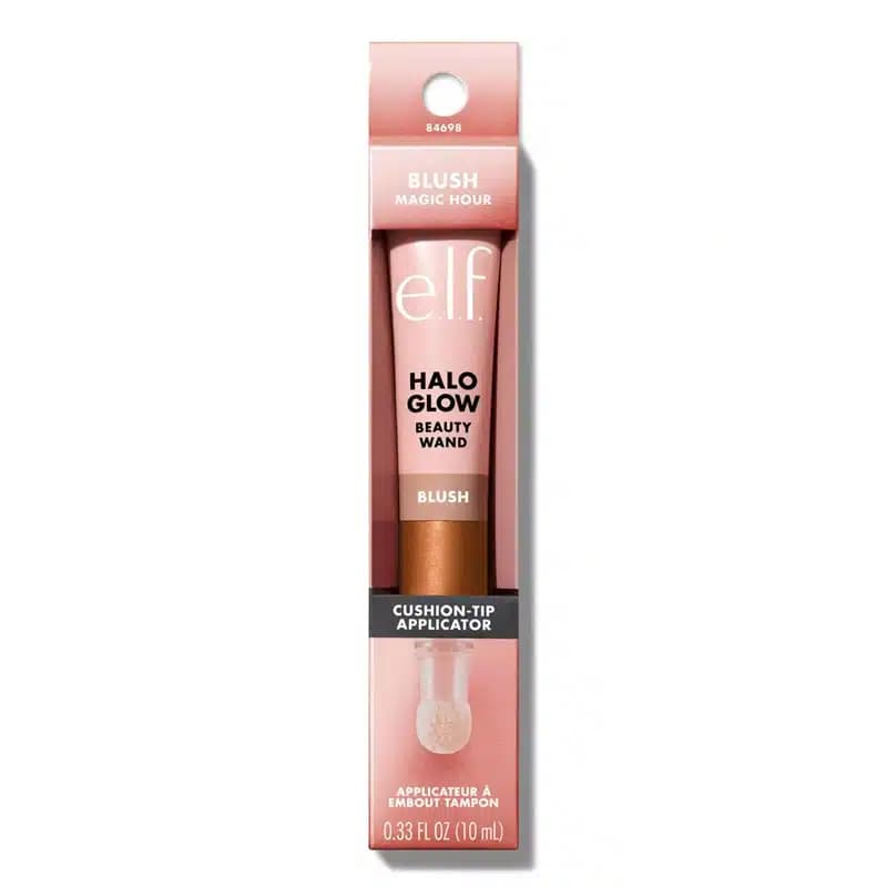 رژگونه مایع شاین سراسفنجی الف elf مدل Halo Glow Blush Beauty Wand رنگ Magic Hour