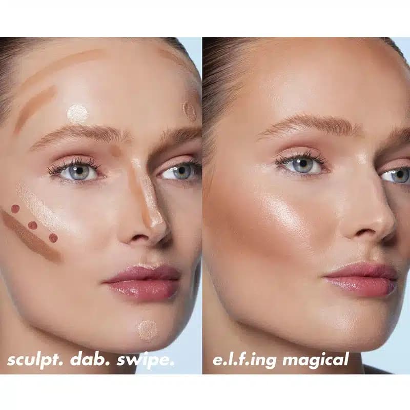 هایلایتر مایع سراسفنجی الف elf مدل Halo Glow Highlight Beauty Wand رنگ Liquid Gold — تصویر ۵