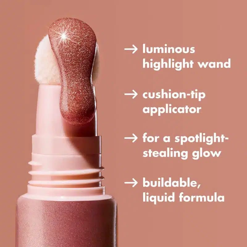 هایلایتر مایع سراسفنجی الف elf مدل Halo Glow Highlight Beauty Wand رنگ Liquid Gold — تصویر ۶