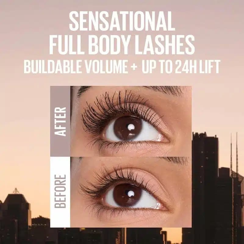 ریمل حجم‌ دهنده و لیفت‌ کننده مژه میبلین Maybelline مدل Lash Sensational Body Washable — تصویر ۷