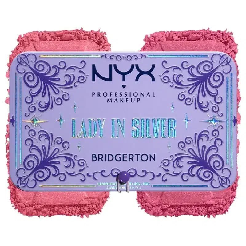 پالت رژگونه دو رنگ نیکس NYX کالکشن Bridgerton رنگ Lady In Silver — تصویر ۴