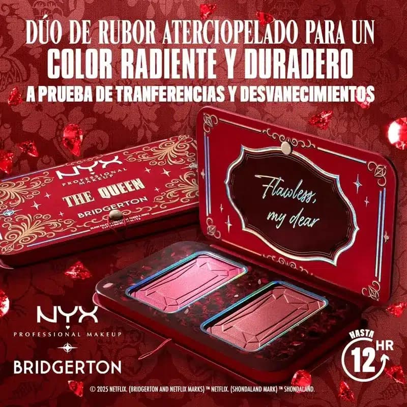 پالت رژگونه دو رنگ نیکس NYX کالکشن Bridgerton رنگ The Queen — تصویر ۷