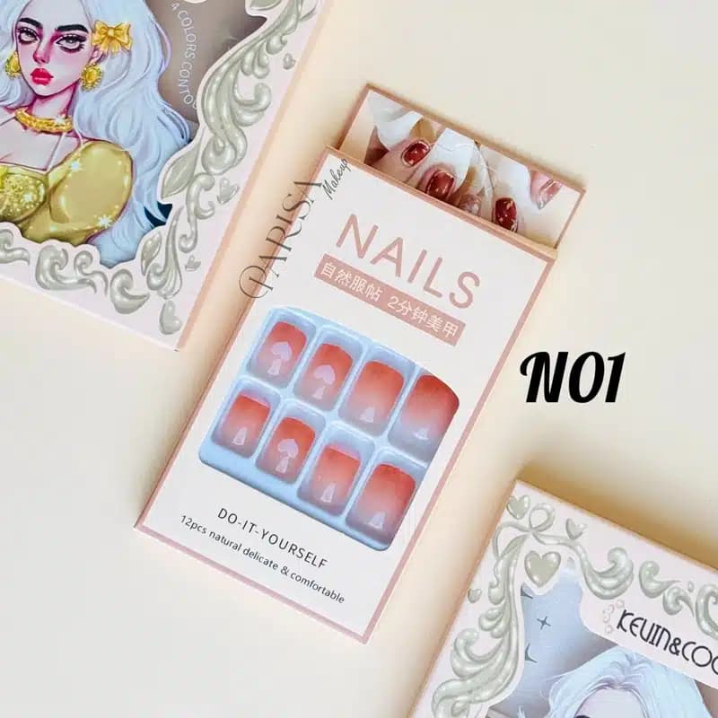 پک 12 عددی ناخن مصنوعی مربعی مدل Nails — تصویر ۲