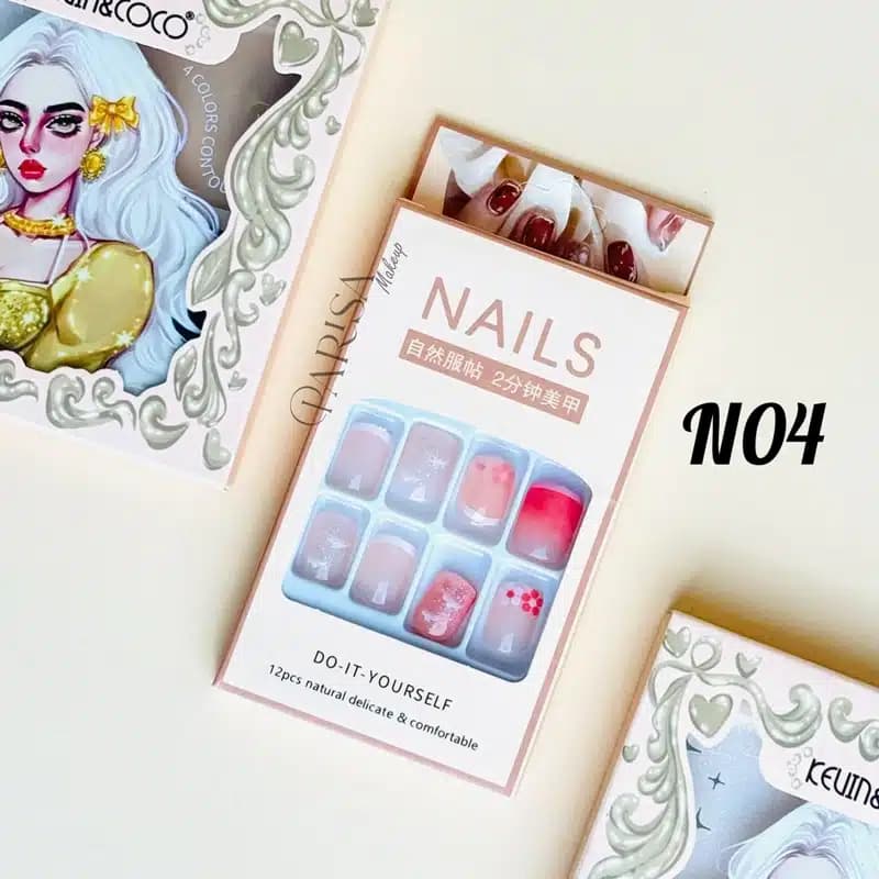 پک 12 عددی ناخن مصنوعی مربعی مدل Nails — تصویر ۵