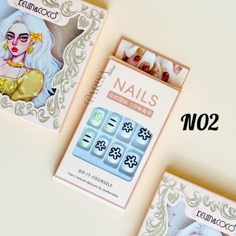 پک 12 عددی ناخن مصنوعی مربعی مدل Nails — تصویر ۳
