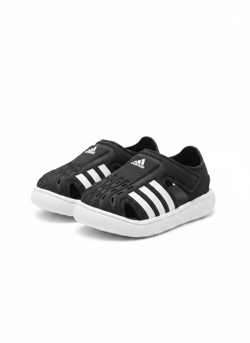 صندل آدیداس اورجینال بچگانه مشکی سفید ADIDAS