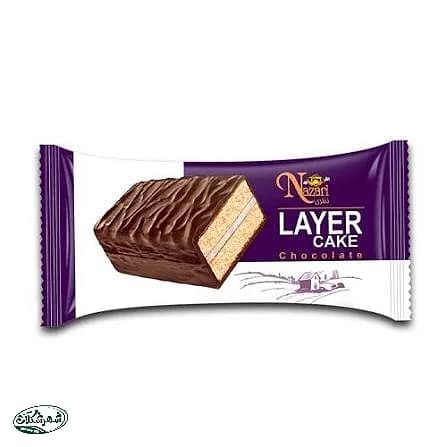 کیک لایه ای روکشدار دکور شکلاتی نظری
