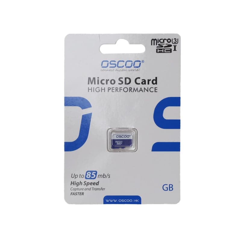 کارت حافظه میکرو اس‌دی اوسکو 256 گیگابایت سرعت 85MB/s U3 (آبی) — تصویر ۲