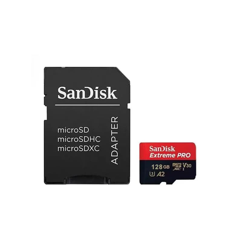 کارت حافظه میکرو اس‌دی سن دیسک 128 گیگابایت سرعت 200MB/s U3 A2 V30 مدل Extreme Pro