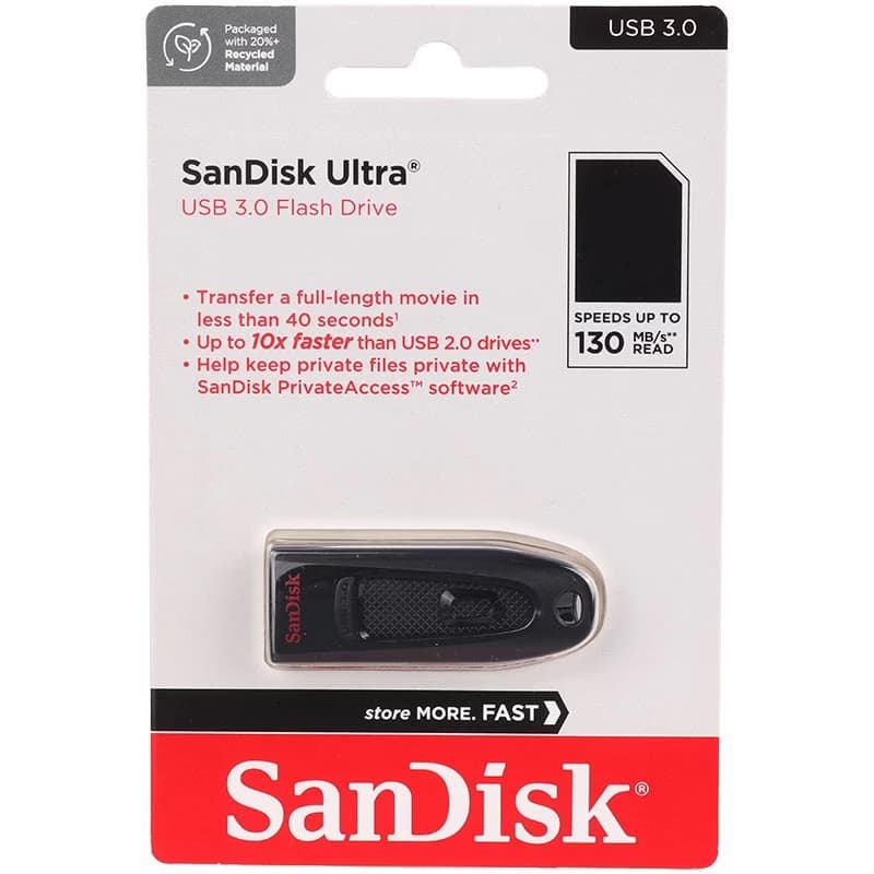 فلش مموری سن دیسک 32 گیگابایت USB3.0 مدل Ultra CZ48 (مشکی) — تصویر ۲