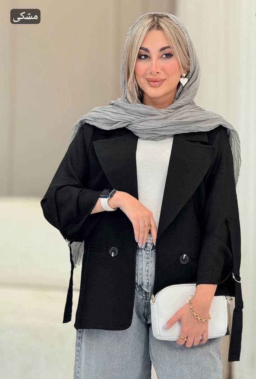 کت زنانه مجلسی مدل طیبه پارچه شانتون (کد: ۱۱۸۶۱) — تصویر ۶
