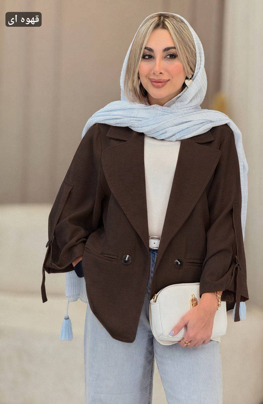 کت زنانه مجلسی مدل طیبه پارچه شانتون (کد: ۱۱۸۶۱) — تصویر ۴