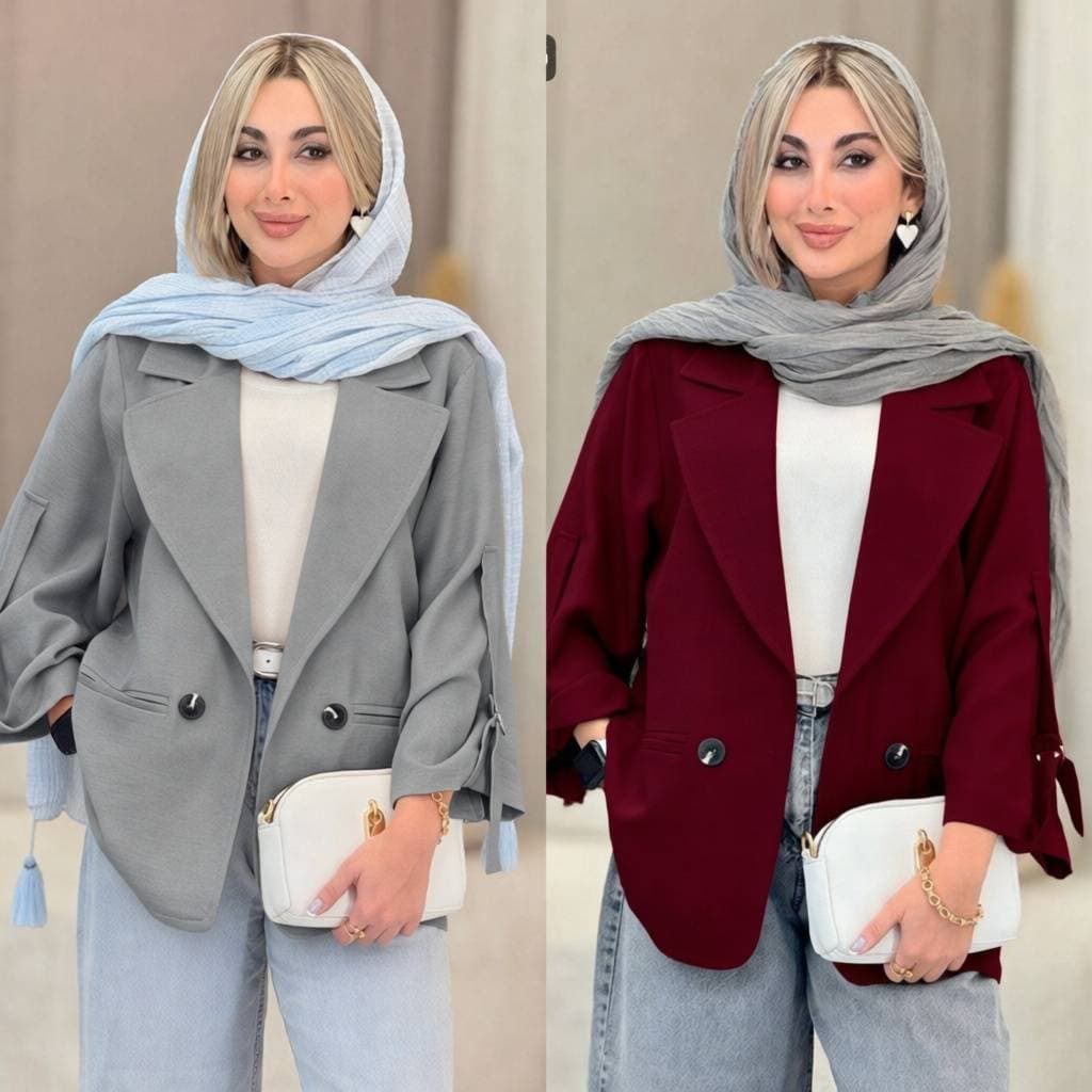 کت زنانه مجلسی مدل طیبه پارچه شانتون (کد: ۱۱۸۶۱) — تصویر ۷