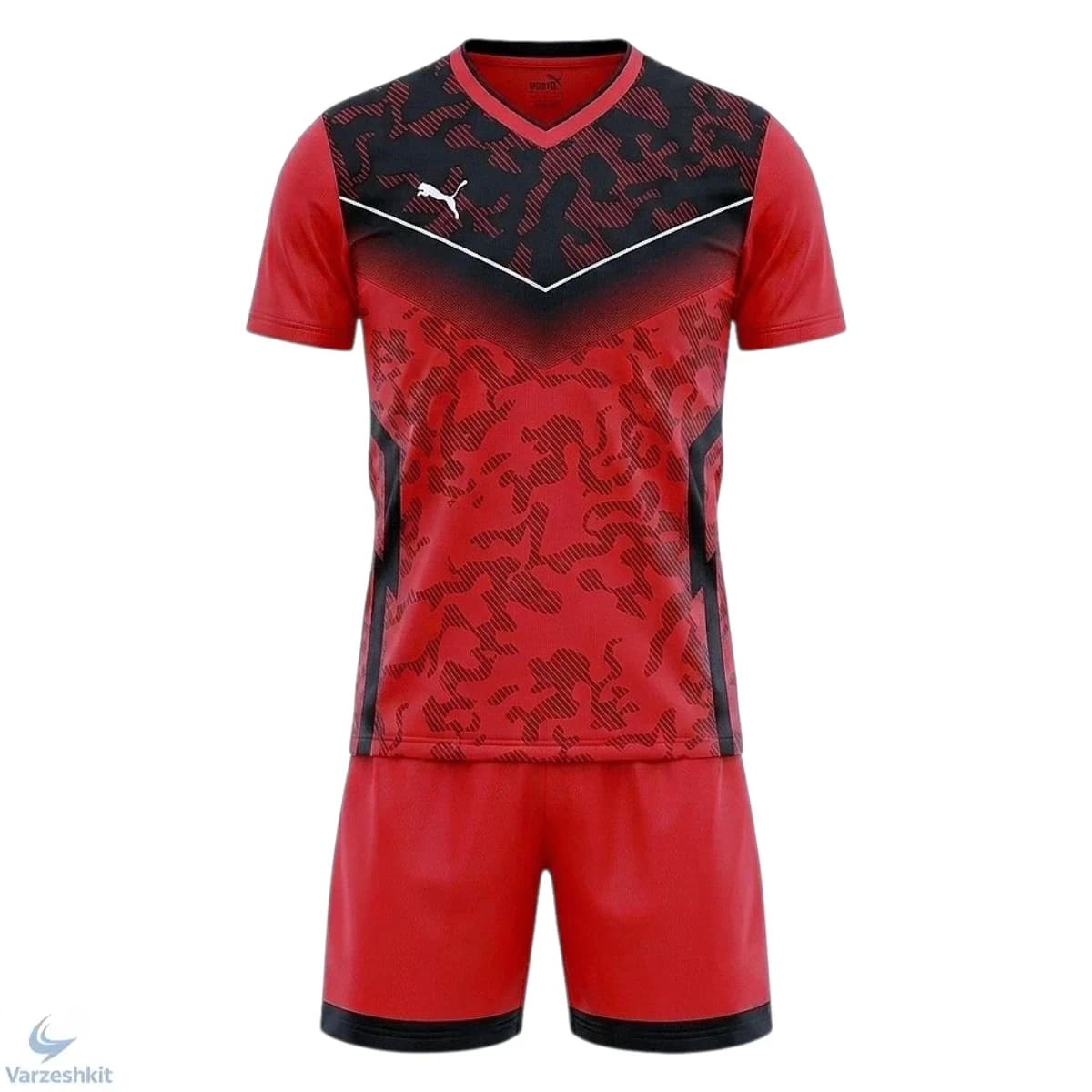 ست پیراهن و شورت فوتبال طرح پوما (Puma) | قرمز