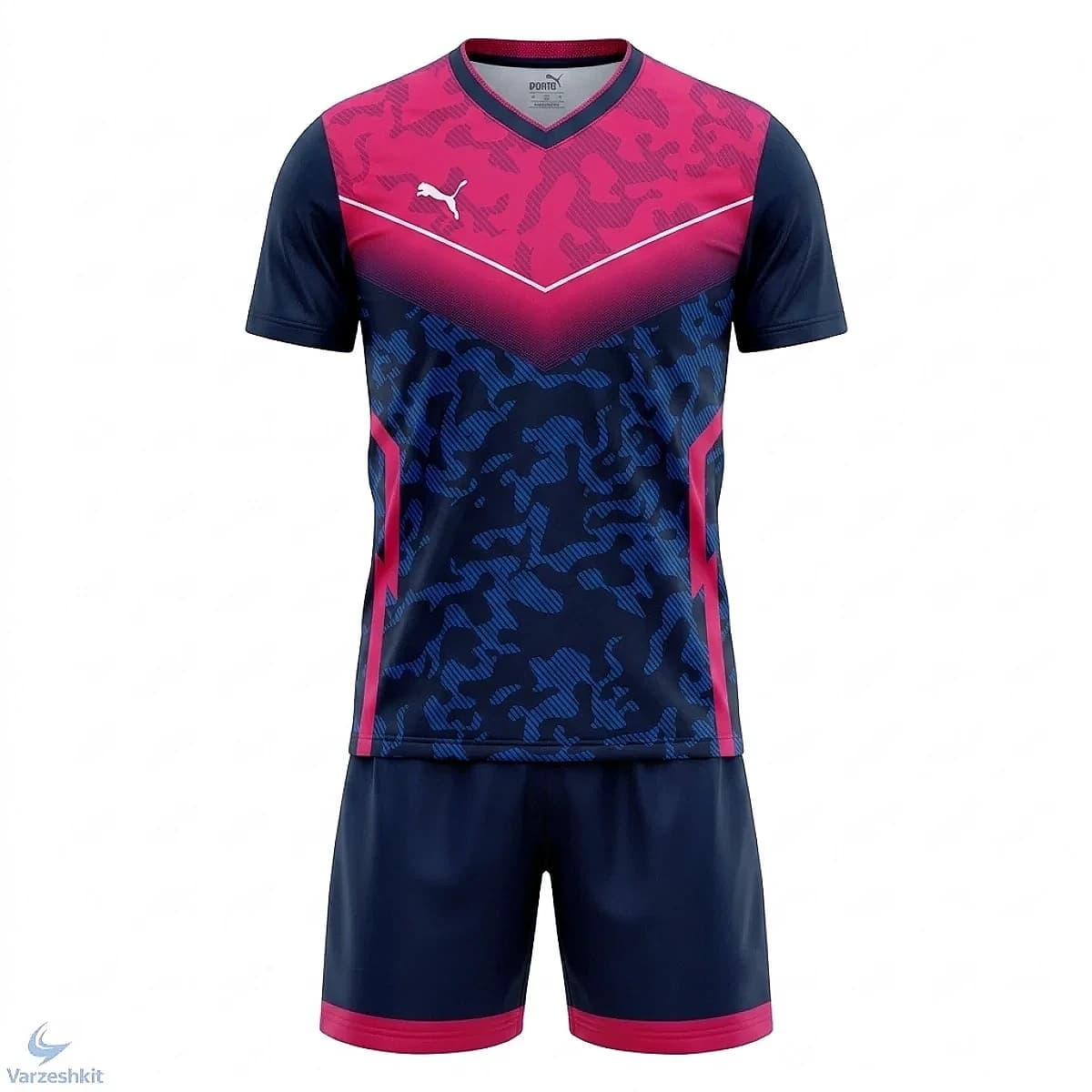 ست پیراهن و شورت فوتبال طرح پوما (Puma) | سرمه ای