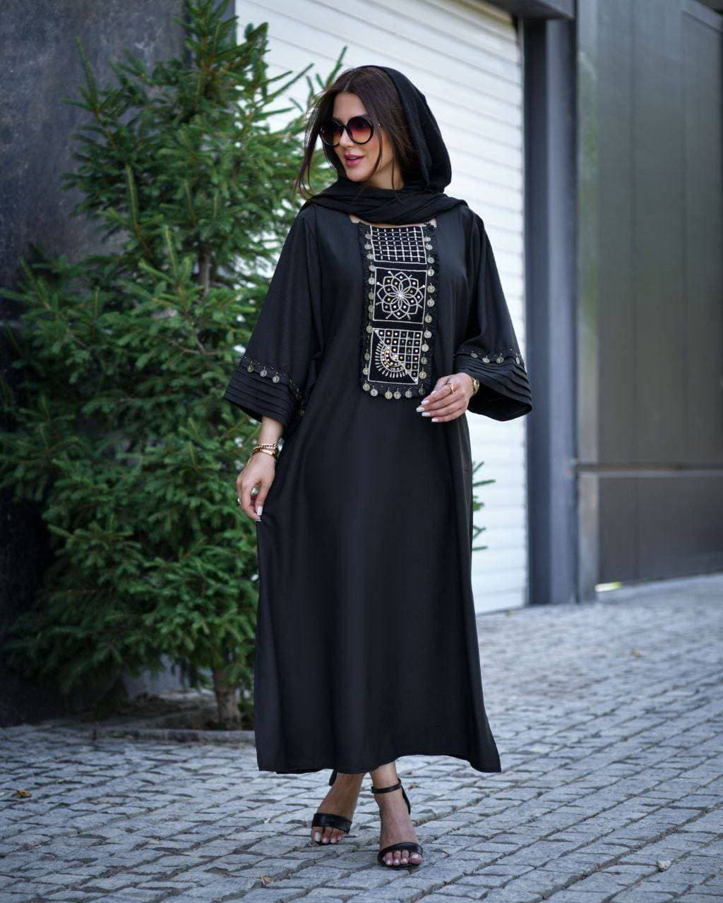 مانتو زنانه بلند مدل دلارا پارچه ابروبادی سنتی (کد: ۱۲۴۷۳)