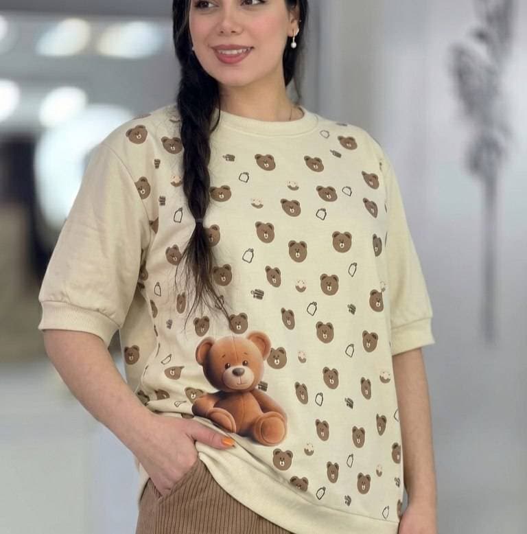 ست تیشرت و شلوار راحتی زنانه مدل متین جنس پنبه گلکسی (کد: ۱۰۲۱۳) — تصویر ۴