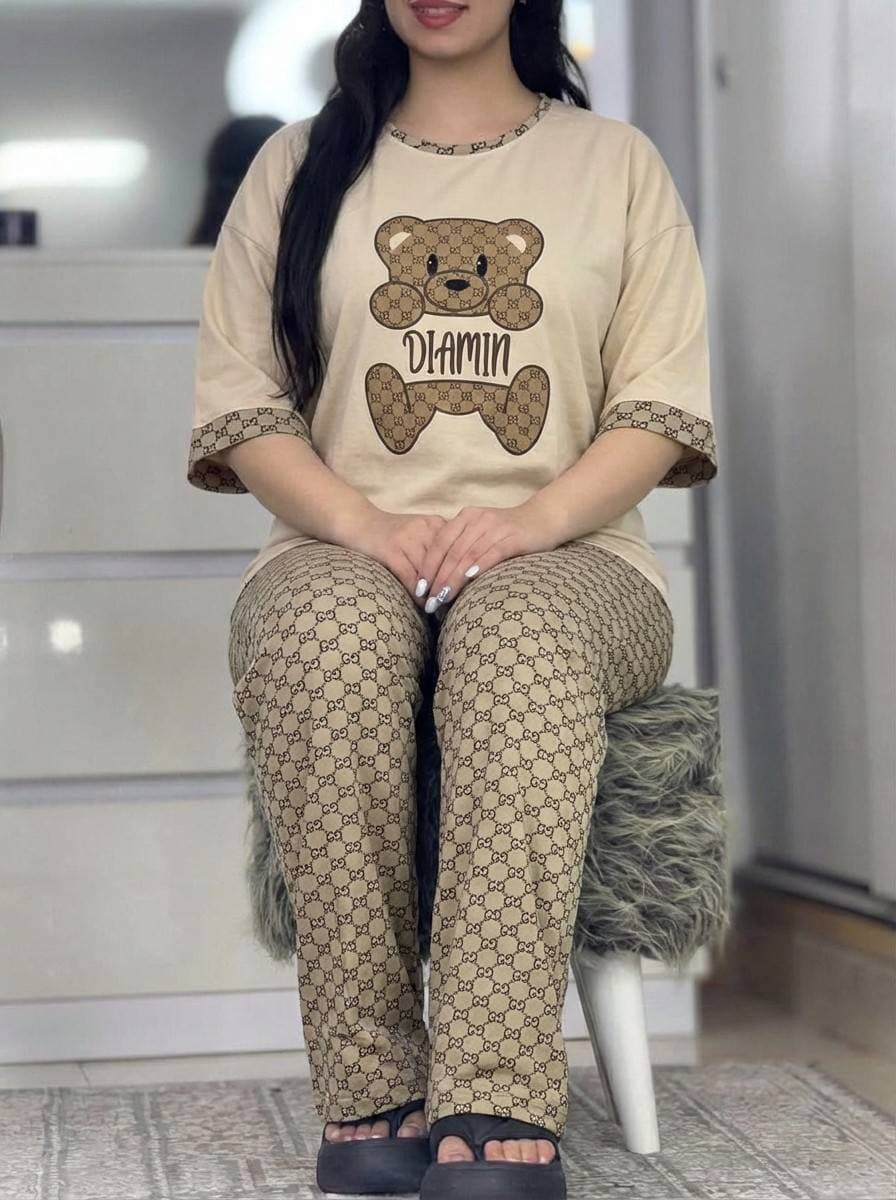 ست تیشرت و شلوار راحتی زنانه مدل نسترن جنس پنبه گلکسی (کد: ۶۰۱۸) — تصویر ۸
