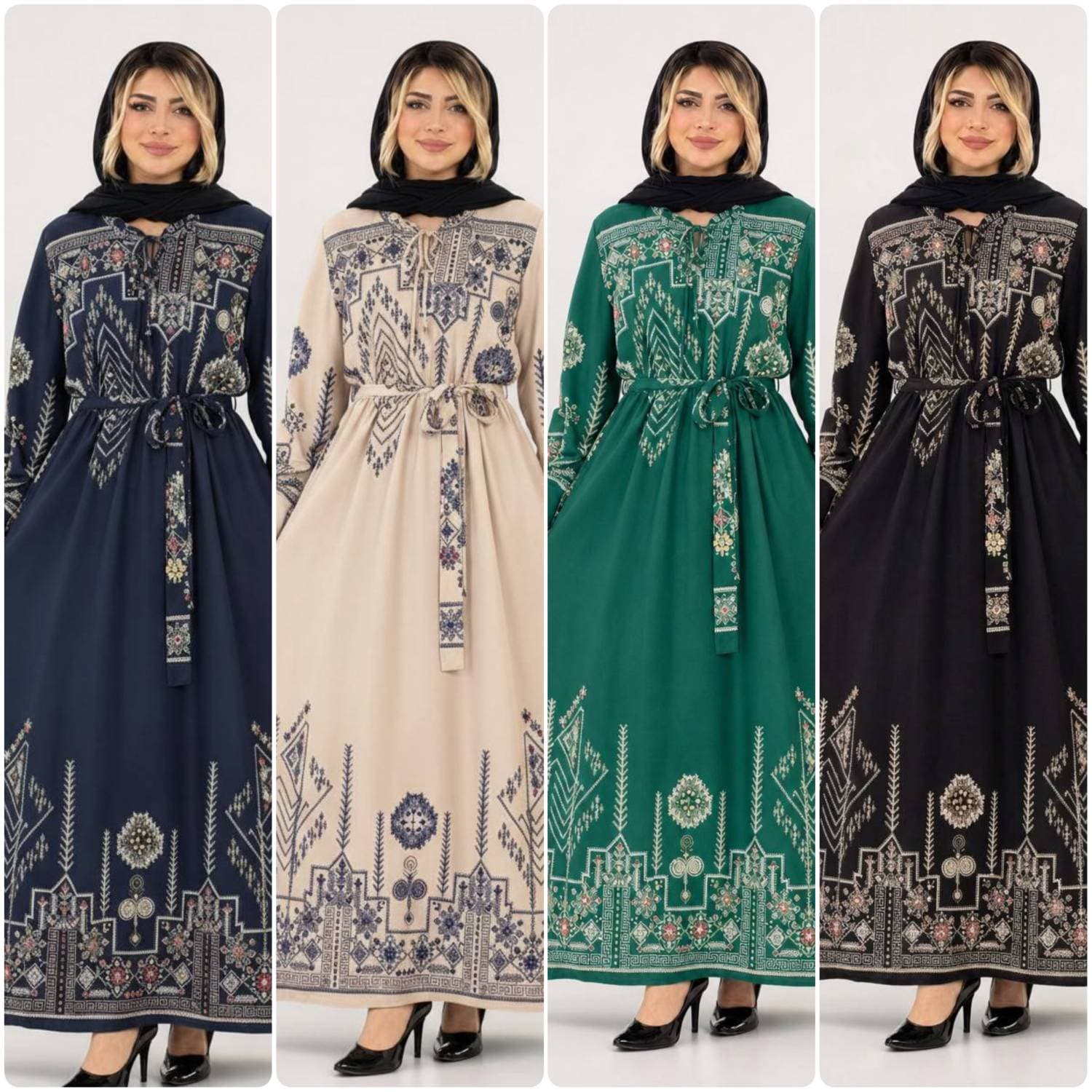 پیراهن زنانه مجلسی پوشیده مدل فرحناز جنس بوگاتی (کد: ۱۶۱۸۹)