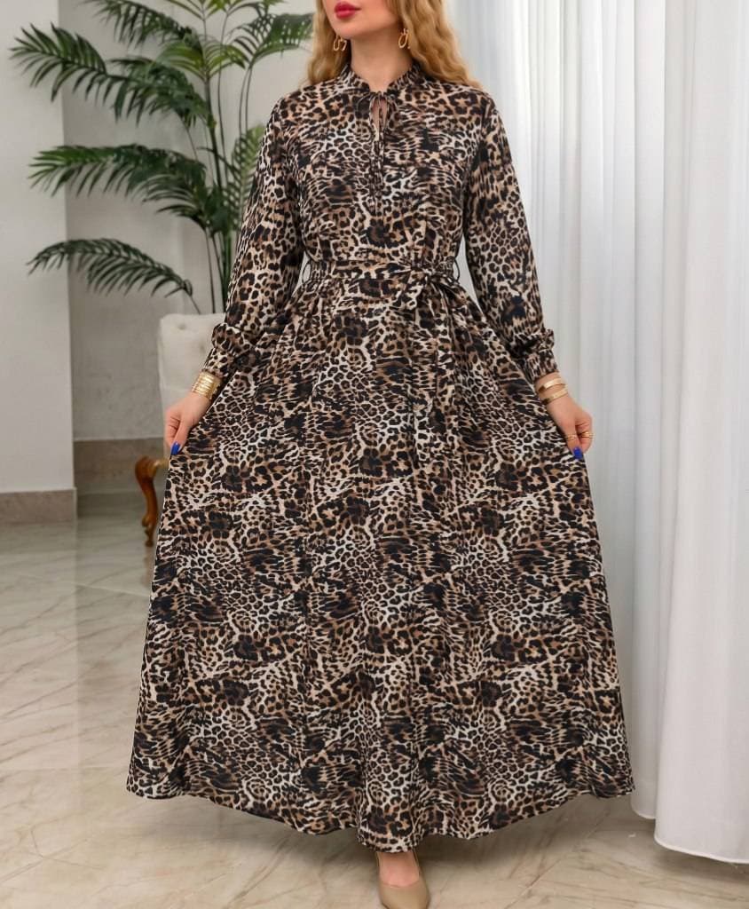 پیراهن مجلسی زنانه پارمیدا ماکسی بوگاتی طرح پلنگی (16161) — تصویر ۶