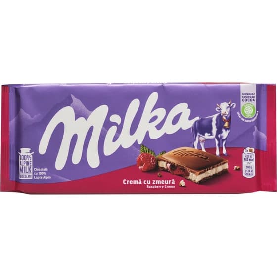 شکلات با مغز تمشک میلکا