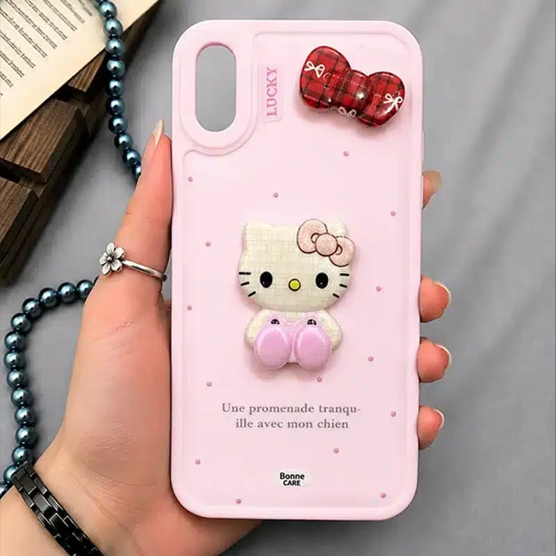 کاور شارک قاب مدل کیتی عروسکی مناسب برای گوشی موبایل اپل Iphone X / XS