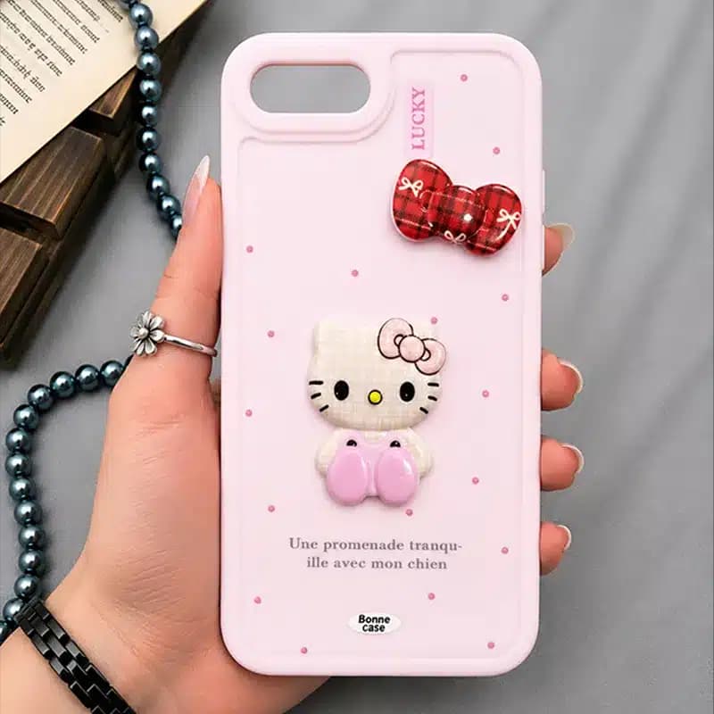 کاور شارک قاب مدل کیتی عروسکی مناسب برای گوشی موبایل اپل Iphone 7 Plus / 8 Plus