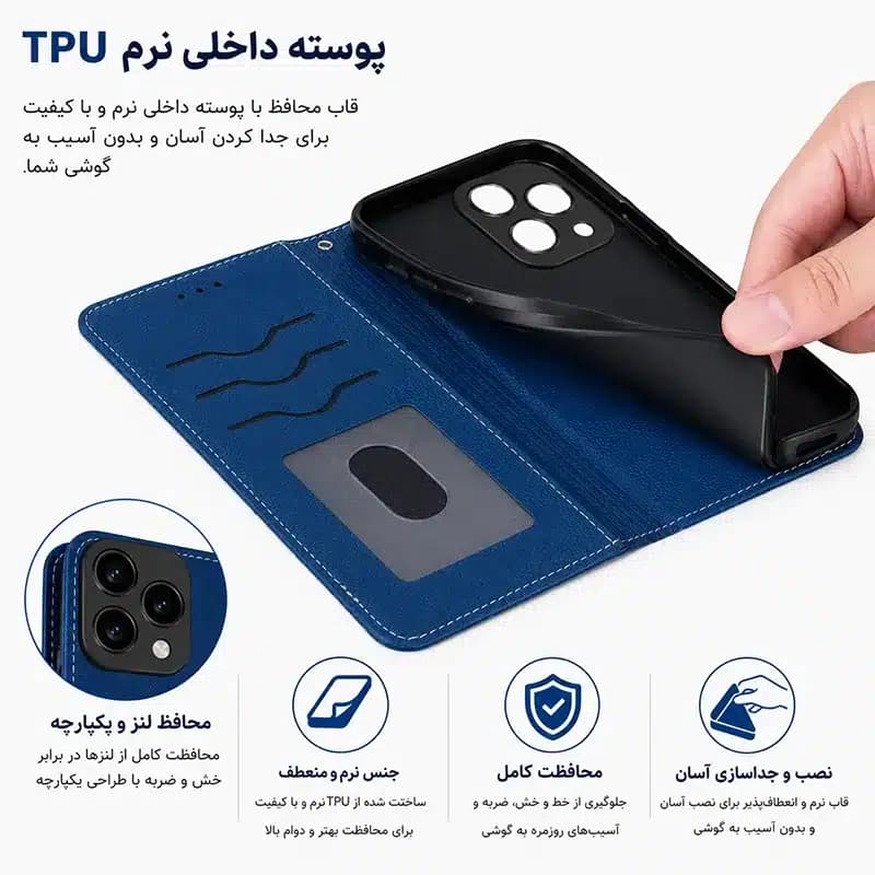 کیف کلاسوری شارک قاب مدل MAG CLASSIC مناسب برای گوشی موبایل آنر X6B — تصویر ۵